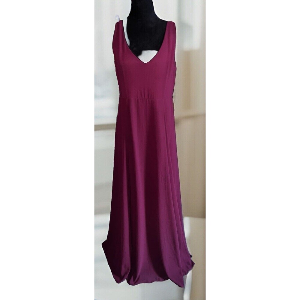 Show Me Your Mumu Kendall Maxi Dress Merlot Chiffon Sleeveless Floor Length XL - Picture 1 of 12